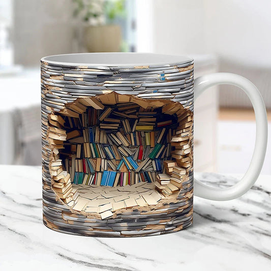 Bookshelves Hole In A Wall Mug(16oz)